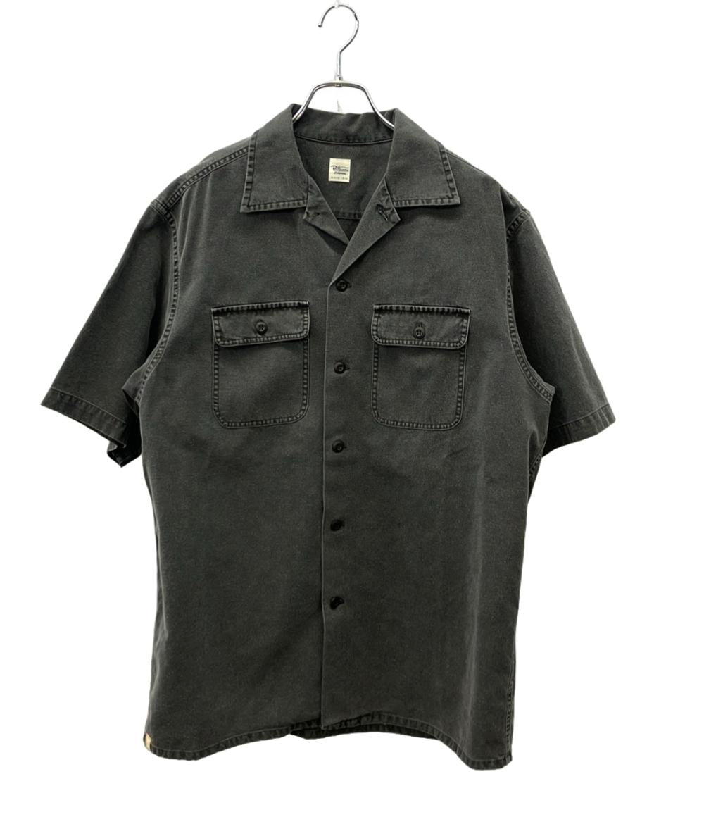 Ron Herman 半袖シャツ オープンカラー ピグメントダイ ユーズド加工 ダブルポケット 3520700145 メンズ SIZE M ロンハーマン