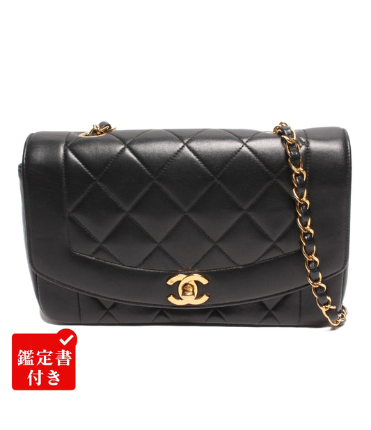 CHANEL チェーンショルダーバッグ ゴールド金具 ココマーク ラムスキン マトラッセ ダイアナフラップ ダイアナ 22 レディース シャネル