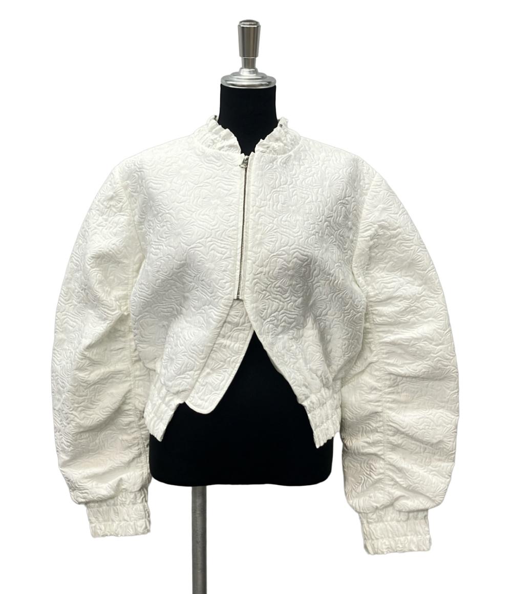 美品 CECILIE BAHNSEN ブルゾン 花柄 クロップド  ジップアップ ジャガード織 ボンバー 長袖 DENICE JACKET レディース SIZE UK12 (L)