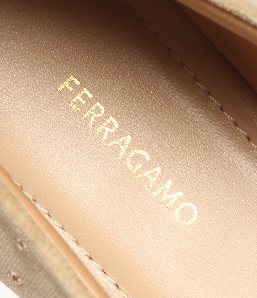 美品 FERRAGAMO バレリーナシューズ フラット レディース SIZE 6 フェラガモ