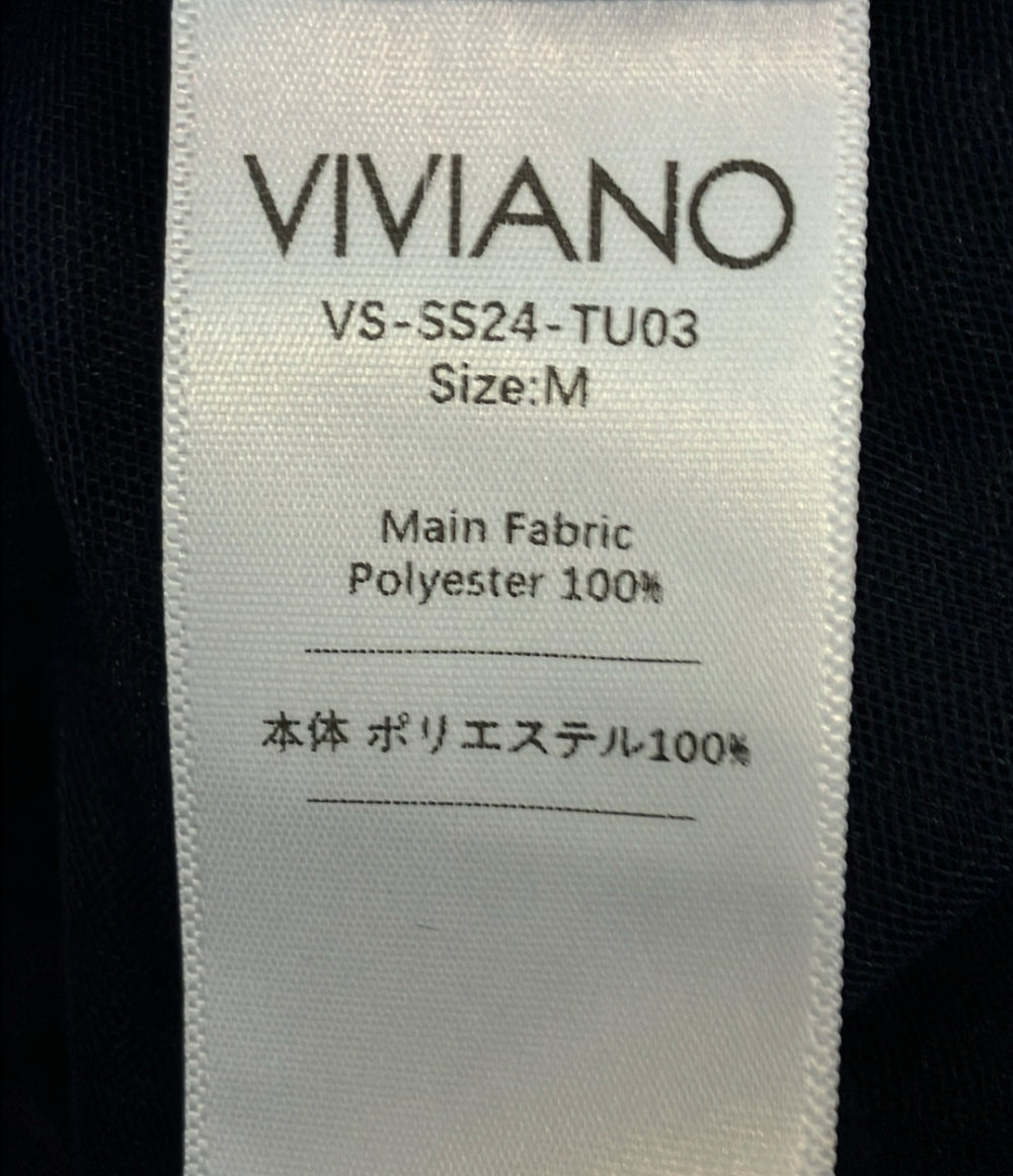 VIVIANO チュールキャミソールワンピース 青 黒 2024SS VSSS24TU03 レディース SIZE M ヴィヴィアーノ