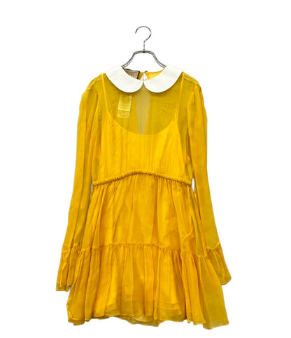 美品 GUCCI ラウンドカラーシフォンワンピース 728125 レディース SIZE 40 (S) グッチ