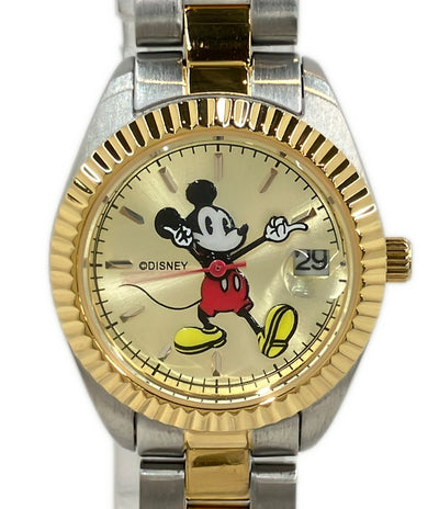美品 Disney 腕時計 ミッキーマウス クオーツ ゴールド レディース ディズニー