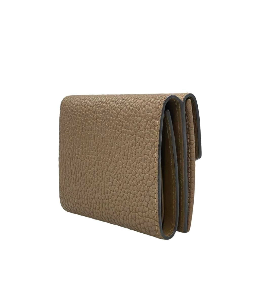 【美品】ボナベンチュラ 三つ折り財布 スモール ウォレット ベージュ　レザー ボナベンチュラ 三つ折り財布 スモール ウォレット グレージュ
