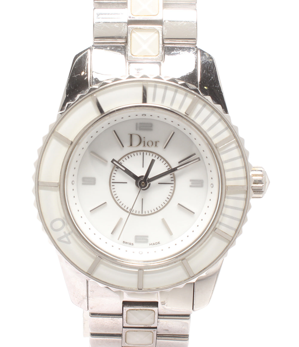 Christian Dior 腕時計 クリスタル クオーツ ホワイト CD112112 レディース クリスチャンディオール