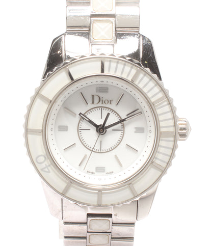 Christian Dior 腕時計 クリスタル クオーツ ホワイト CD112112 レディース クリスチャンディオール
