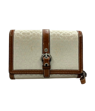 COACH 二つ折り財布 シグネチャー レザー キャンバス レディース コーチ