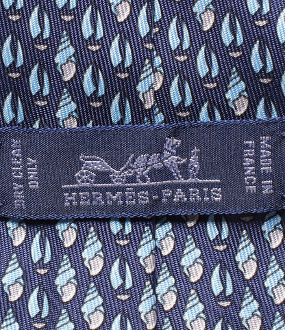 美品 エルメス ネクタイ シルク100％ 貝柄 メンズ HERMES