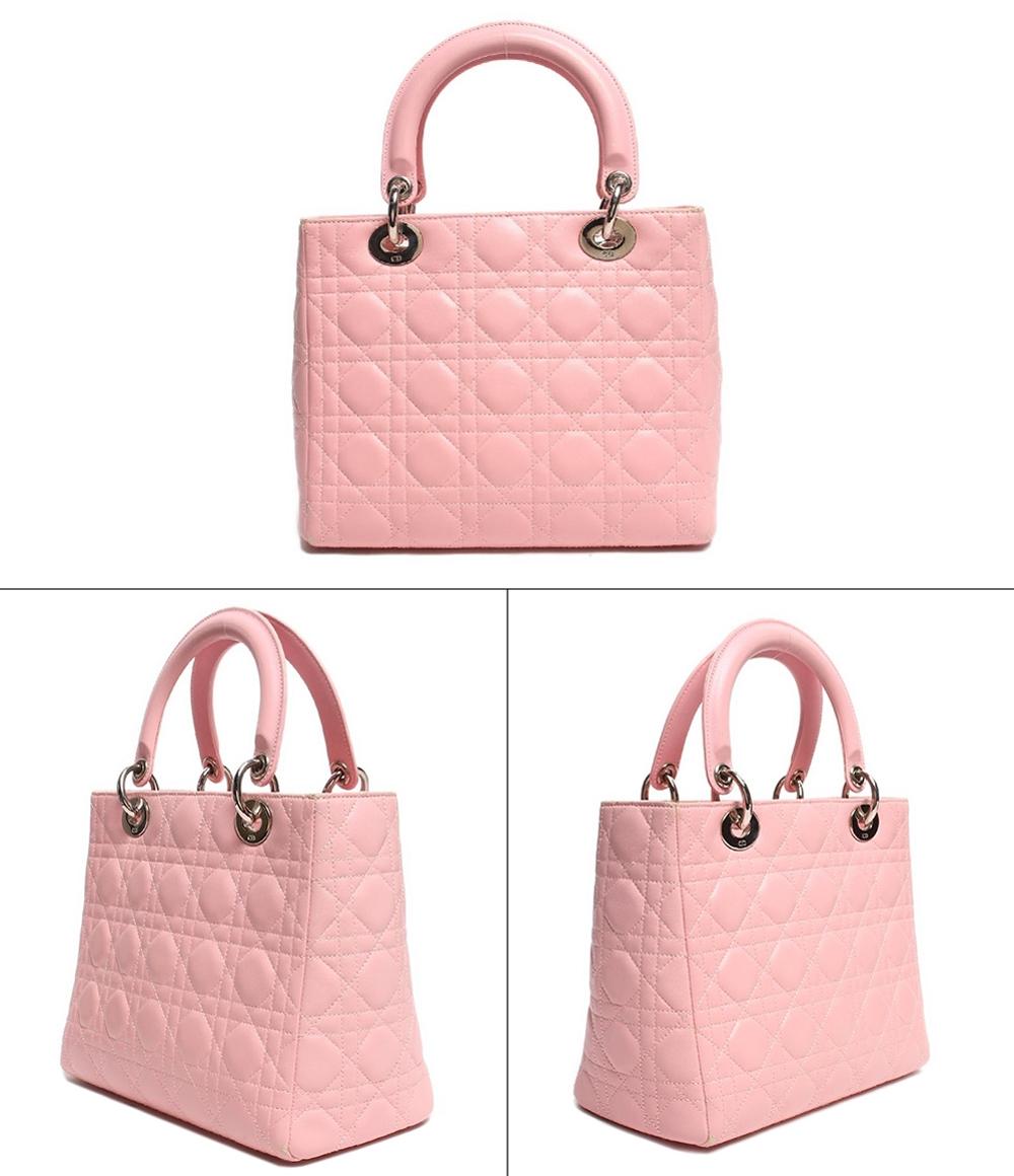 クリスチャンディオール ハンドバッグ レザー シルバー金具 レディディオール カナージュ 32-MA-1004 レディース Christian Dior