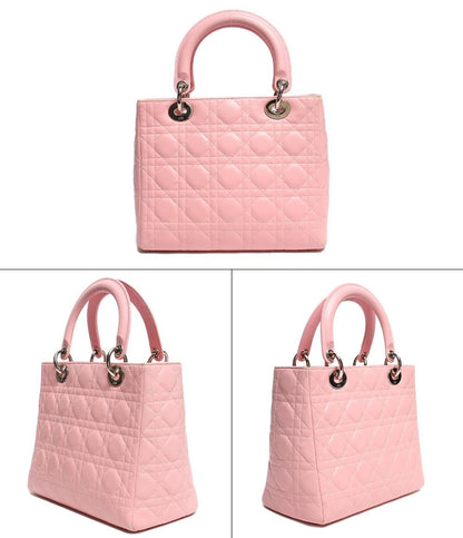 クリスチャンディオール ハンドバッグ レザー シルバー金具 レディディオール カナージュ 32-MA-1004 レディース Christian Dior