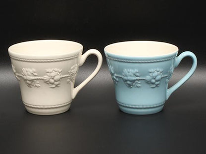 美品 WEDGWOOD マグカップ 2点セット ペア フェスティビティ アイボリー ブルー ウエッジウッド