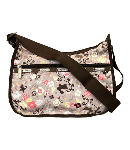 美品 LeSportsac ショルダーバッグ 斜め掛け うさぎ柄 花柄 レディース レスポートサック