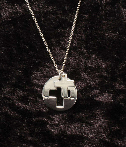 美品 ティファニー ネックレス SV925 ラウンド クロス レディース TIFFANY&Co.