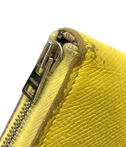 HERMES ラウンドファスナー長財布 T刻印 シルバー金具 アザップ シルクイン レディース エルメス