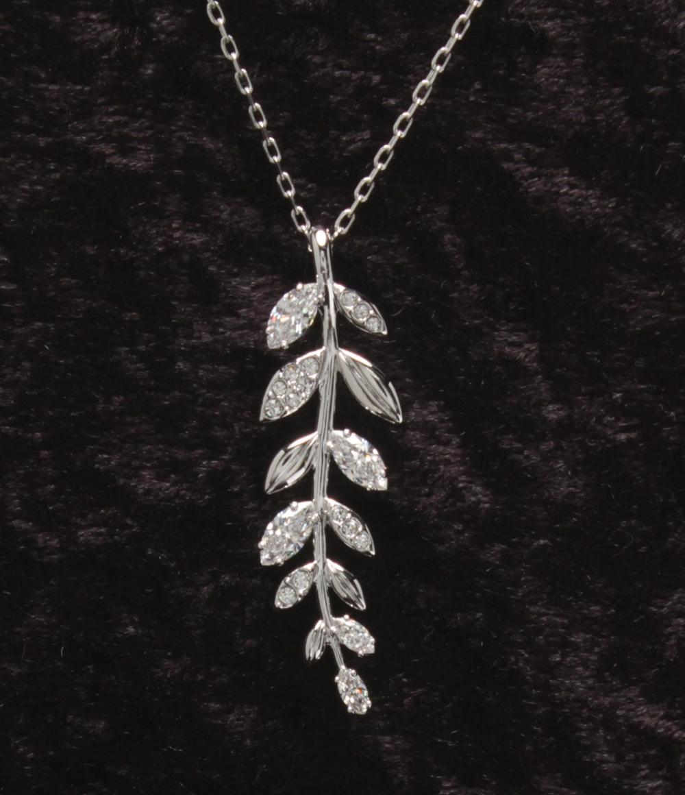 美品 SWAROVSKI ネックレス リーフモチーフ レディース スワロフスキー