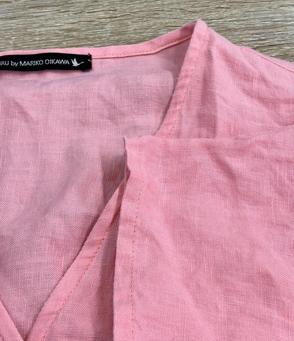 ツルバイマリコオイカワ 半袖リネンワンピース レディース SIZE F (M) Tsuru by Mariko Oikawa