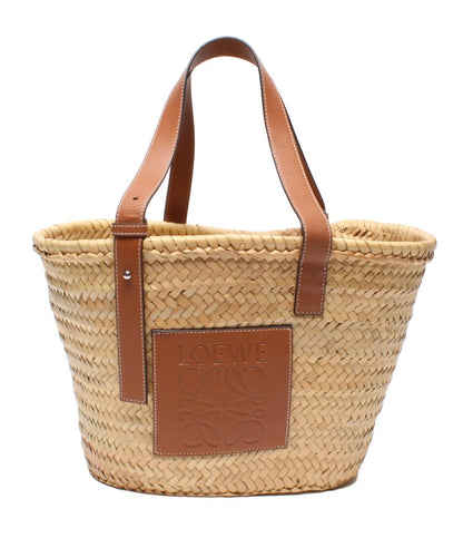 美品 LOEWE トートバッグ ラフィア バスケットバッグ ミディアム アナグラム レディース ロエベ
