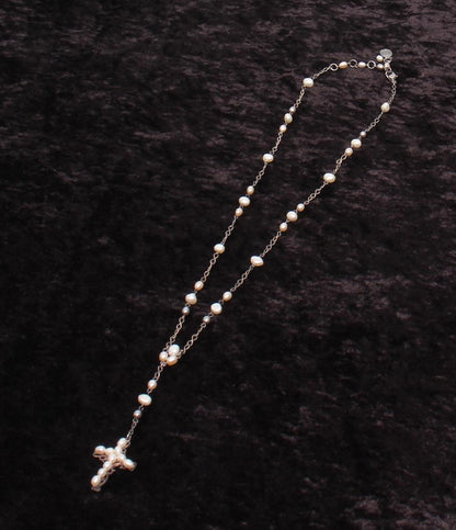 K.T ネックレス 淡水パール クロスモチーフ レディース