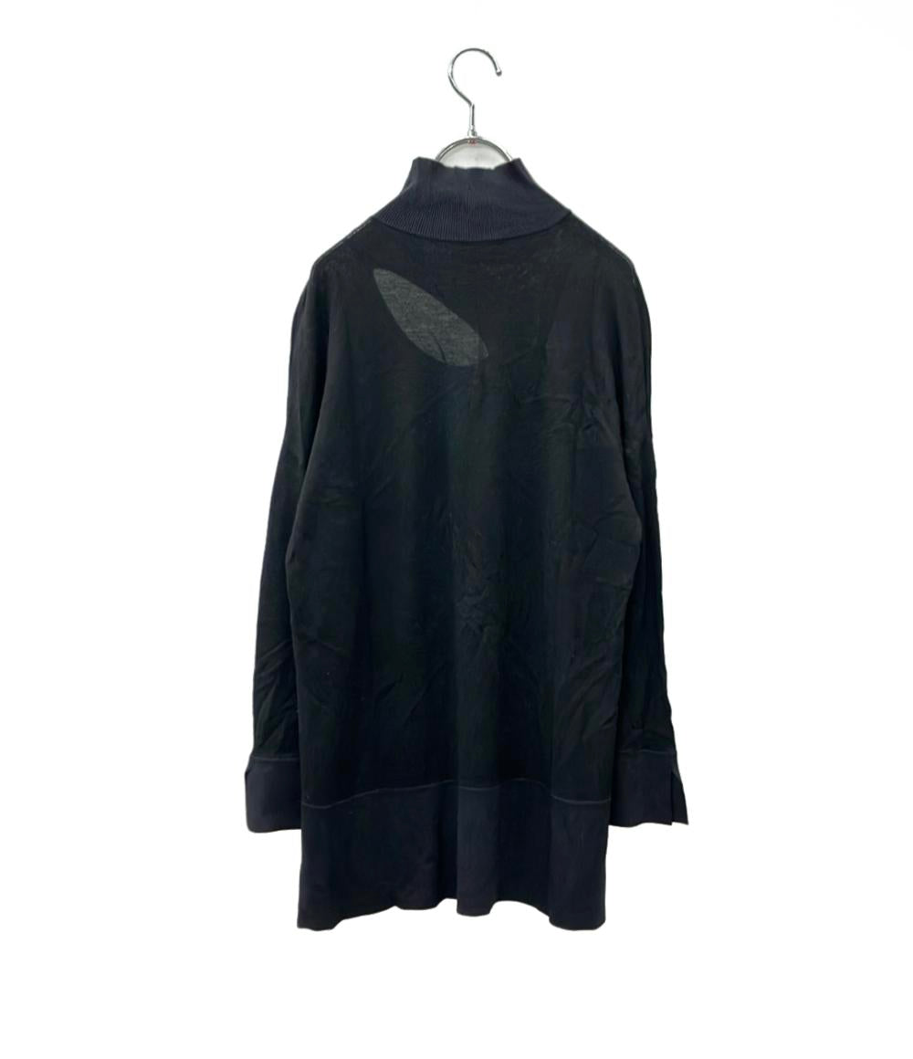 Christian Dior 長袖ニット モックネック スリットニット CDボタン ブラック 5H24543AM549 レディース SIZE 42 (M) クリスチャンディオール