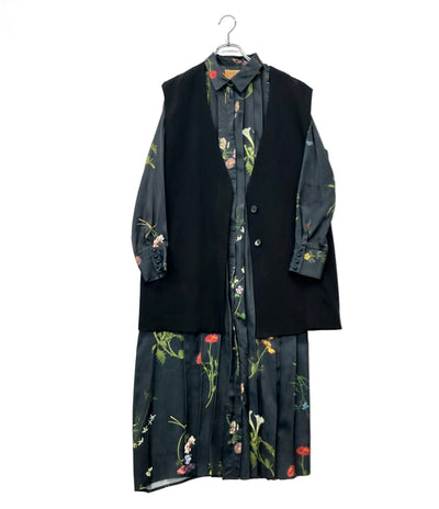 AmeriVintage 長袖ワンピース ベスト付き UND NEVAEH VEST SET DRESS 02120550581 レディース SIZE S アメリヴィンテージ