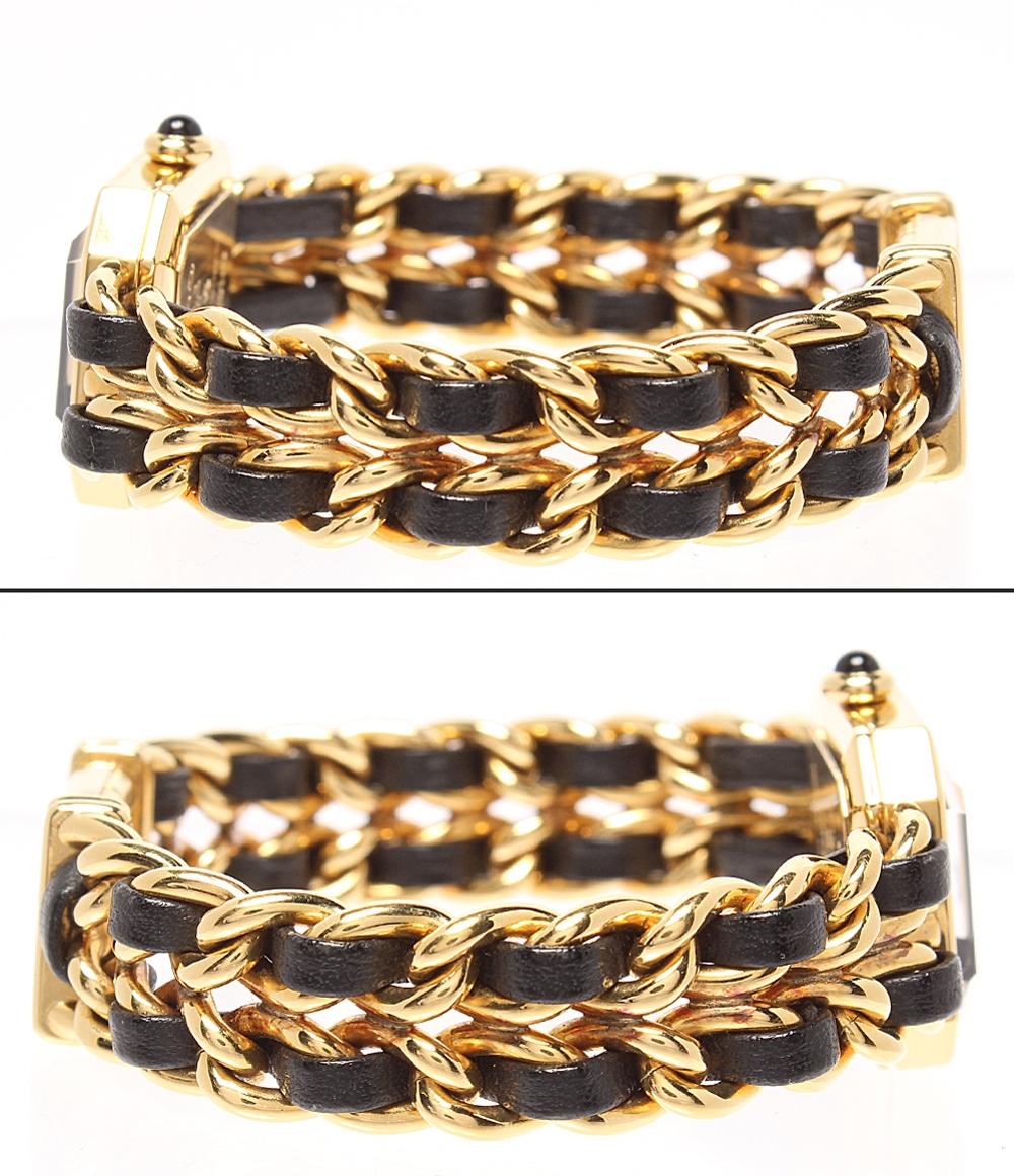 CHANEL 腕時計 プルミエールM クオーツ ブラック H0001 レディース シャネル