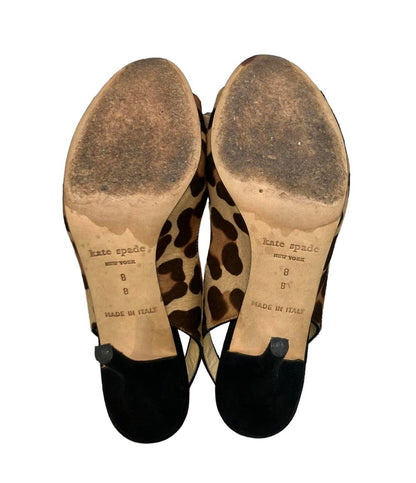 Kate Spade スリングバッグパンプス ハラコ レオパード柄 レディース SIZE 8 (25cm) ケイトスペード
