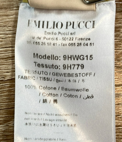 Emilio Pucci ノースリーブワンピース 幾何学模様  イエロー ブルー 9HWG15 レディース SIZE 38 (S) エミリオ・プッチ