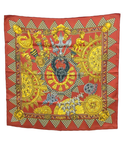 美品 HERMES スカーフ シルク100% カレ90 L'OR DES CHEFS レディース エルメス