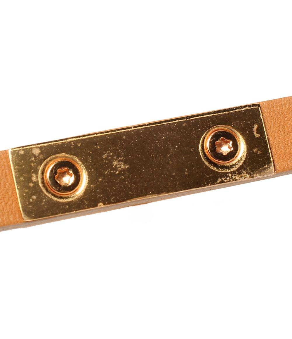 エルメス レザー ブレスレット T刻印 ゴールド金具 マイクロケリー