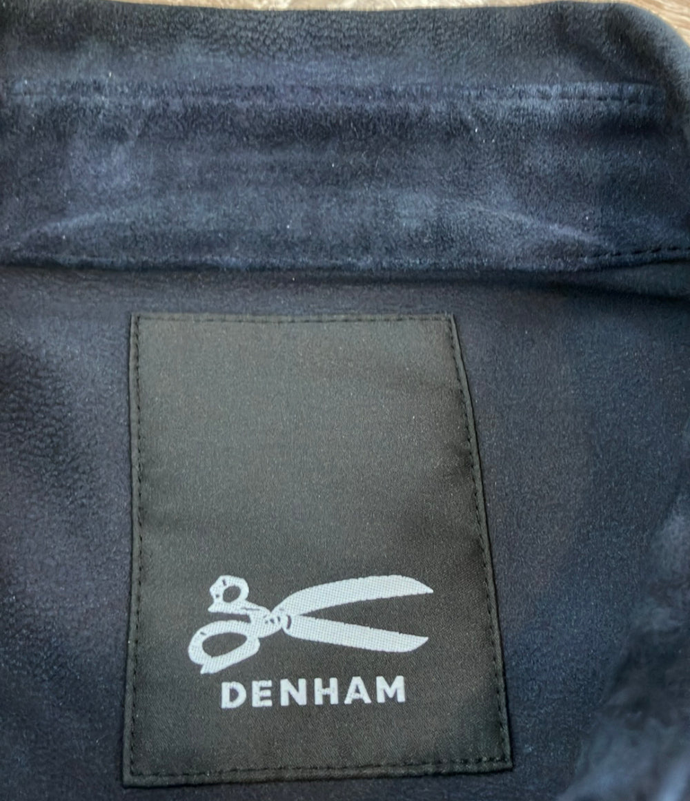 DENHAM 長袖シャツ やぎ革 スナップボタン SUEDE LEATHER SHIRT 01-22-08-40-091 メンズ SIZE S デンハム