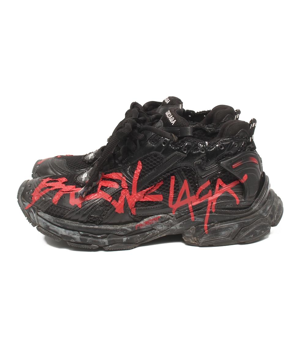 BALENCIAGA ローカットスニーカー Runner Sneaker Graffiti Black Red 772774 メンズ SIZE 26.5 バレンシアガ