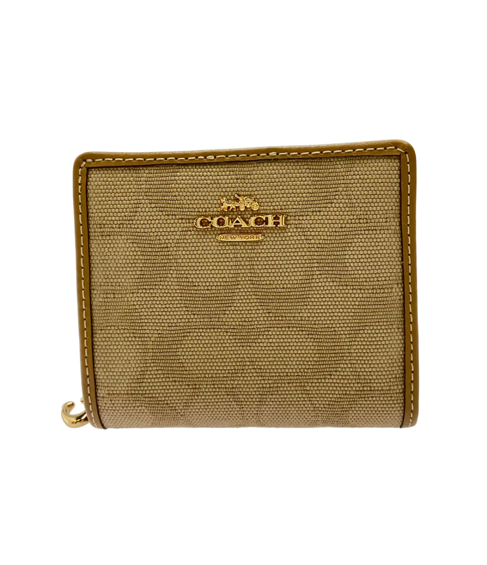 美品 COACH 二つ折り財布 シグネチャー レディース コーチ