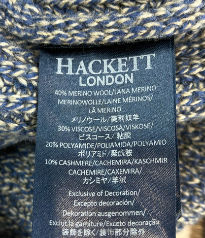 美品 HACKETT LONDON 長袖カーディガン ブルー×ベージュ メンズ SIZE XL ハケットロンドン