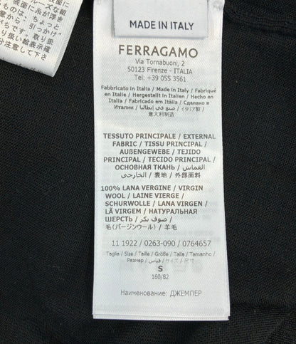 Salvatore Ferragamo 半袖ニット カラーブロック blue×black レディース SIZE S サルヴァトーレフェラガモ