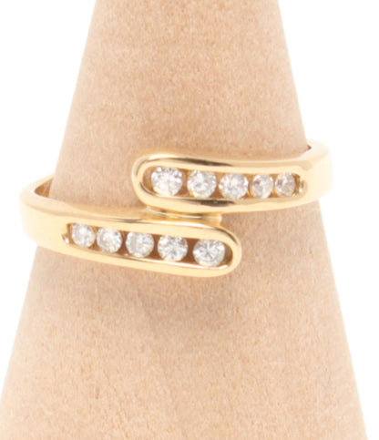 美品 リング 指輪 K18 ダイヤ 0.20ct レディース SIZE 11号