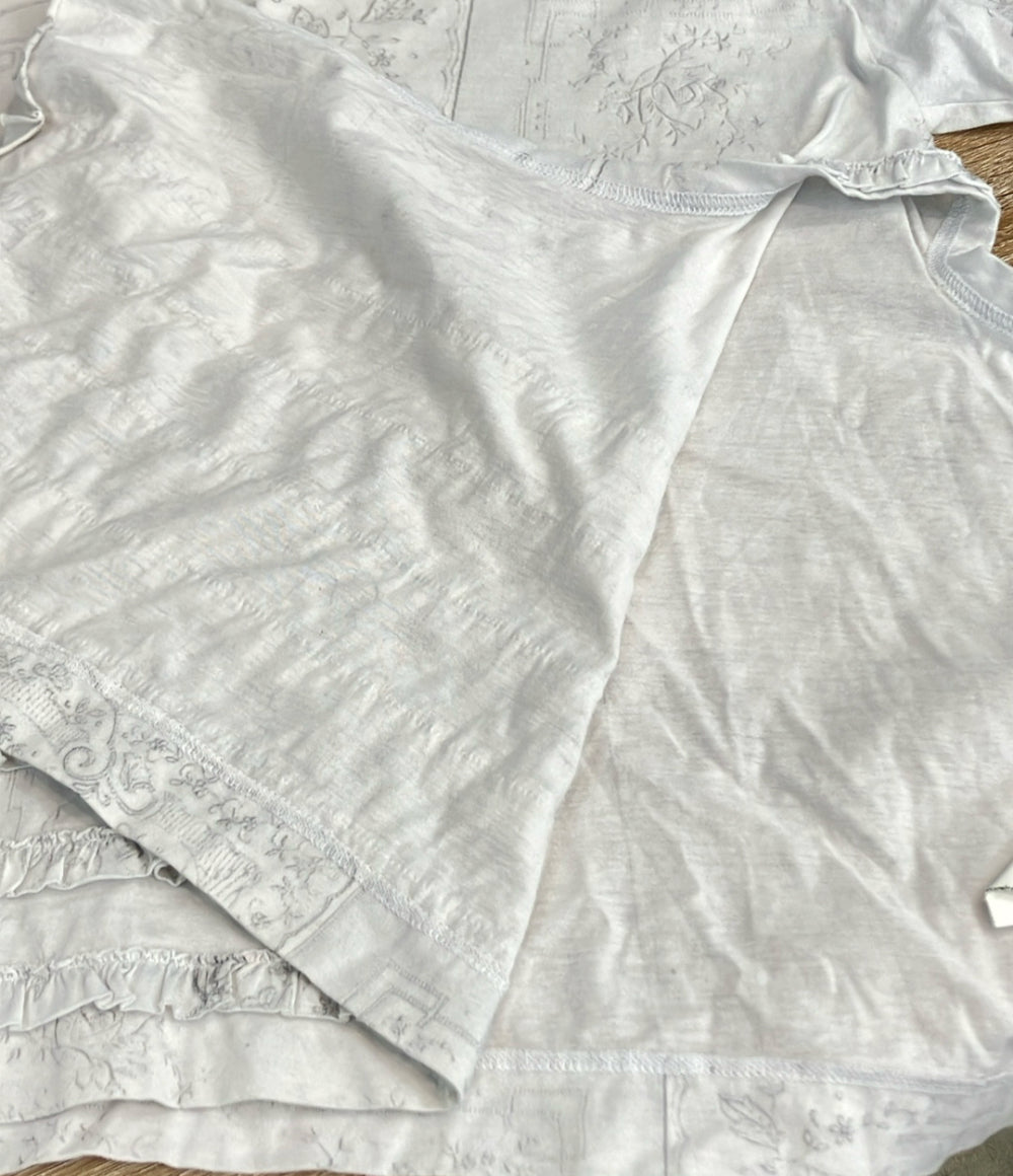 tao COMME des GARCONS 半袖 転写フリル Tシャツ レディース SIZE S タオ コムデギャルソン