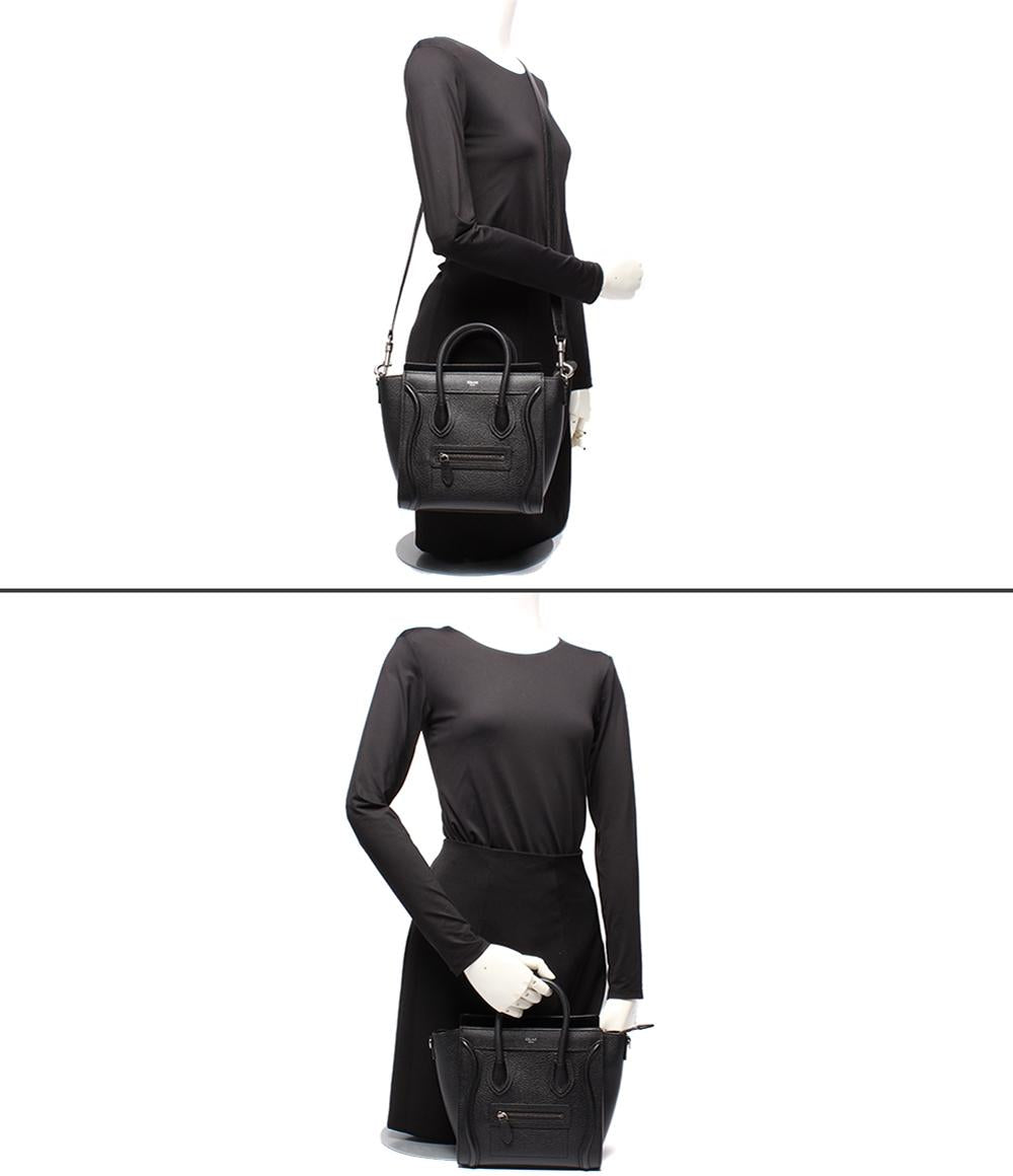 美品 セリーヌ 2way ハンドバッグ ショルダーバッグ 斜め掛け ラゲージナノ 189243DRU.38NO レディース CELINE