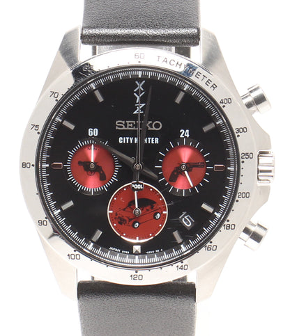 SEIKO 腕時計×シティハンター クオーツ ブラック 8T63-02P0 メンズ セイコー