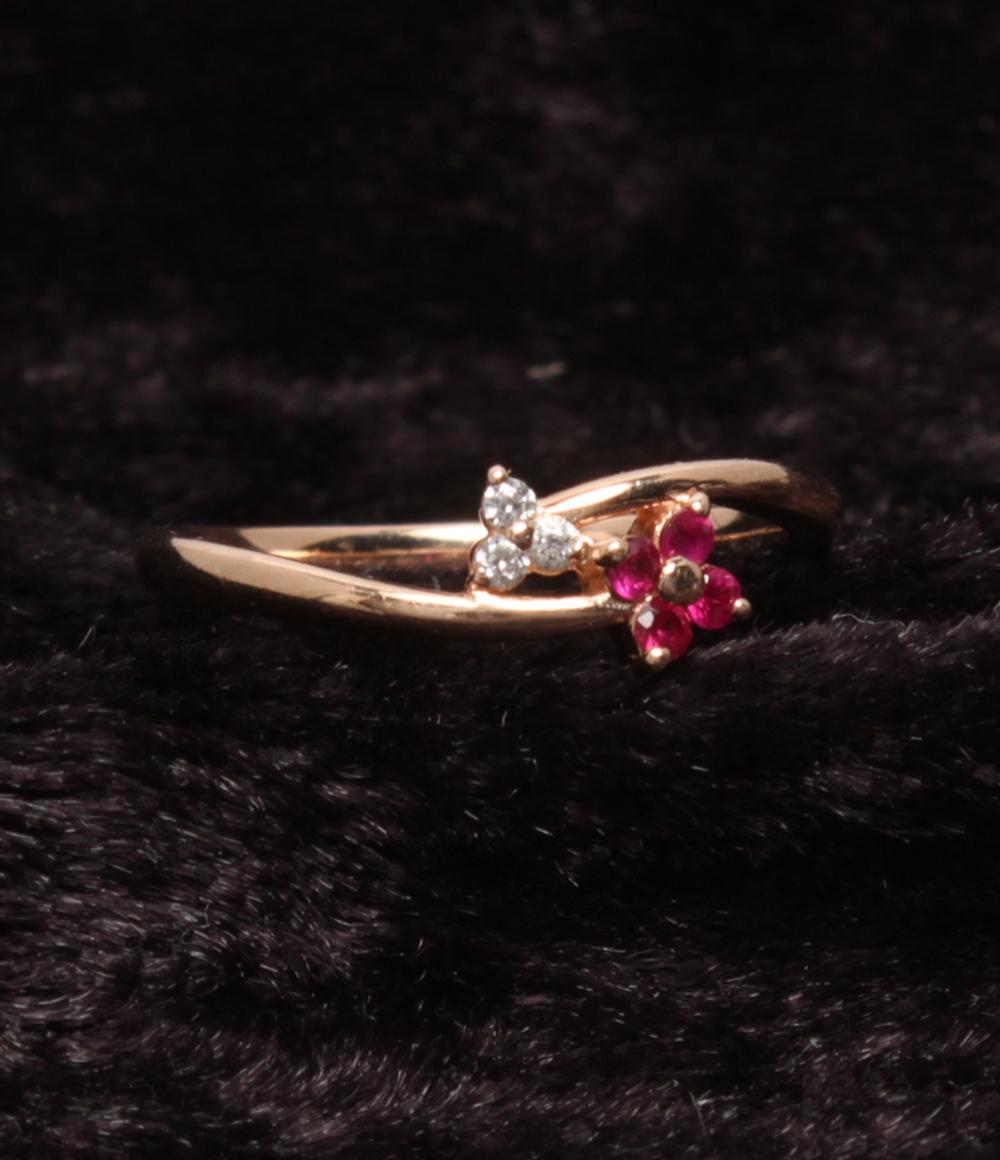 美品 KUMIKYOKU リング 指輪 K10 フラワーモチーフ レディース SIZE 7号 組曲