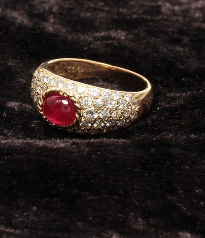 美品 リング 指輪 K18 ルビー 1.07ct ダイヤ 0.96ct レディース SIZE 12号