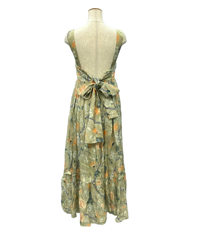 美品 Chloe フローラルプリント リネンワンピース レディース SIZE 34 (XS) クロエ