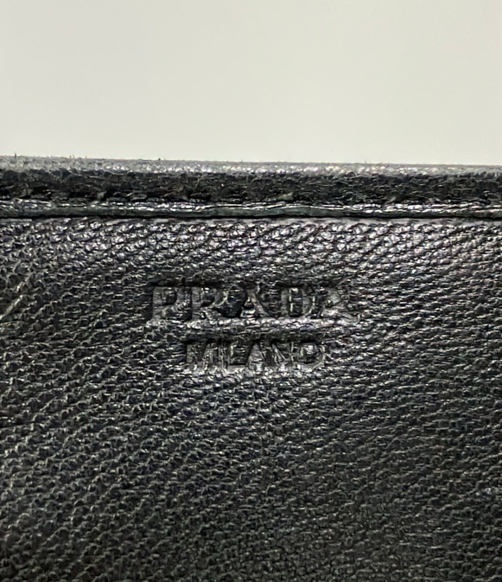 PRADA 二つ折り長財布 ギャザーレザー レディース プラダ