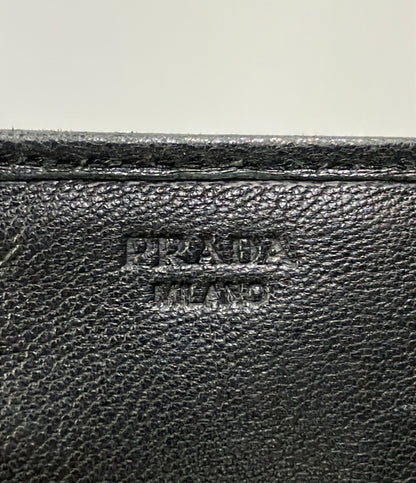 PRADA 二つ折り長財布 ギャザーレザー レディース プラダ
