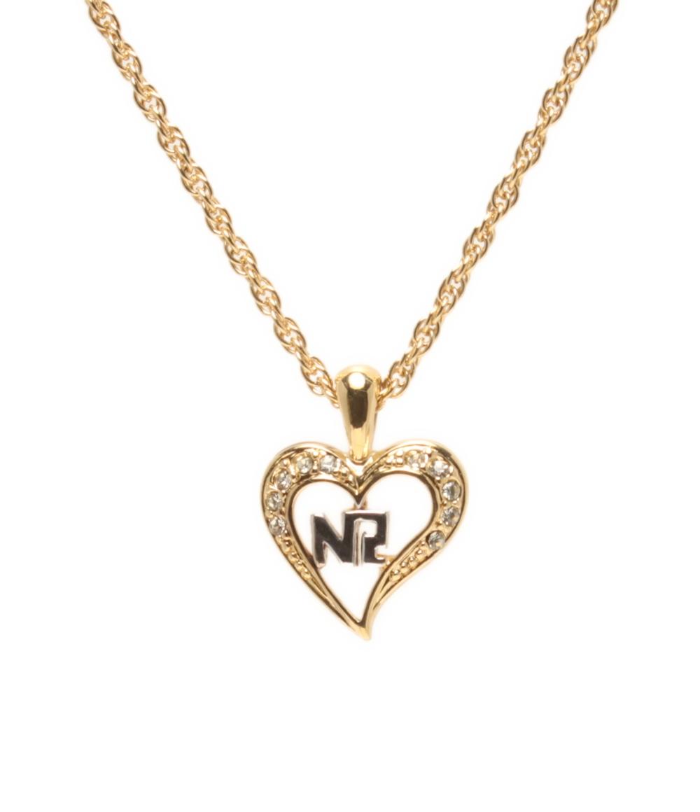 美品 NINA RICCI ネックレス ロゴ ハートモチーフ レディース