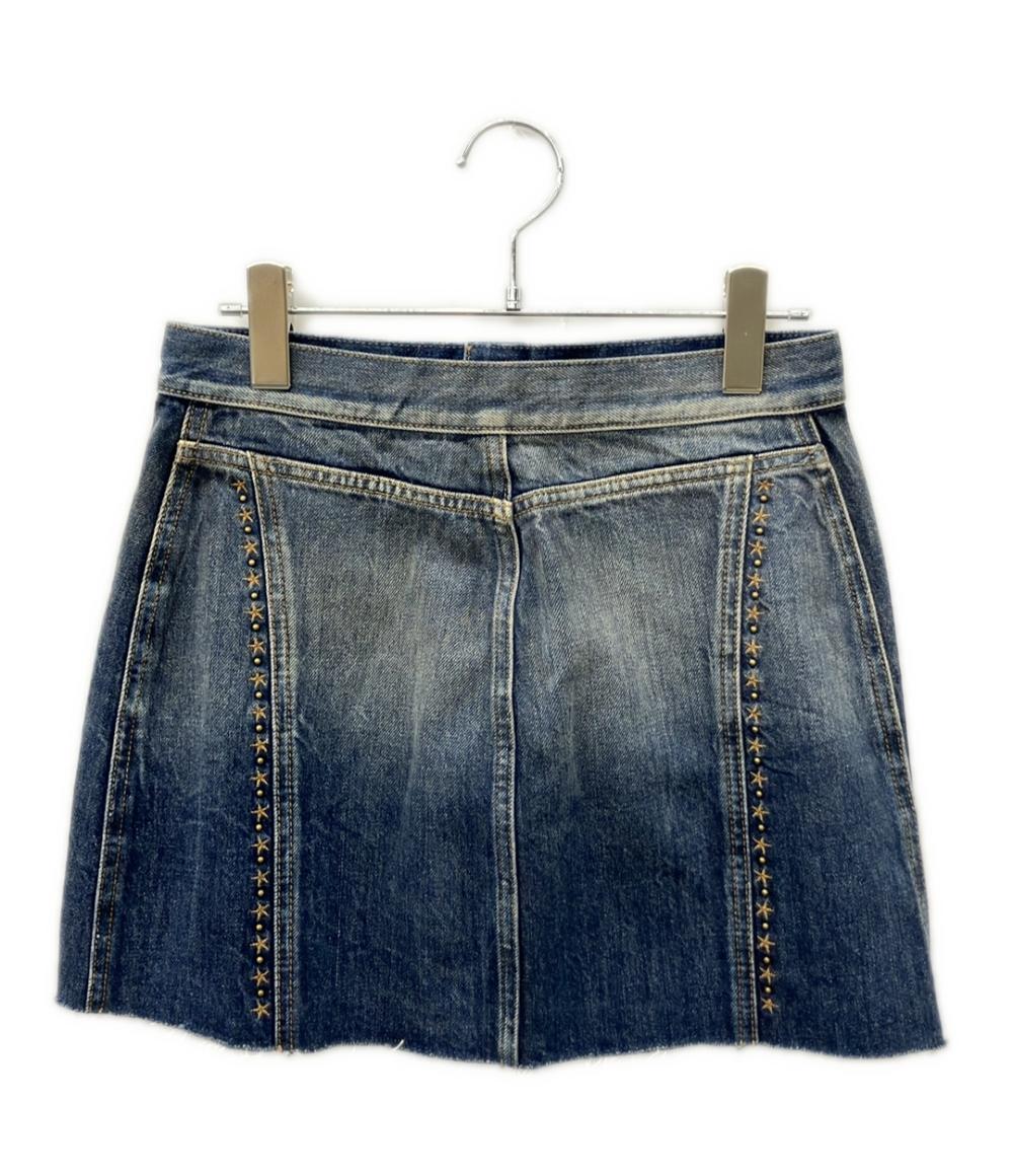 SAINT LAURENT スタッズ付き デニムミニスカート レディース SIZE 26 サンローラン