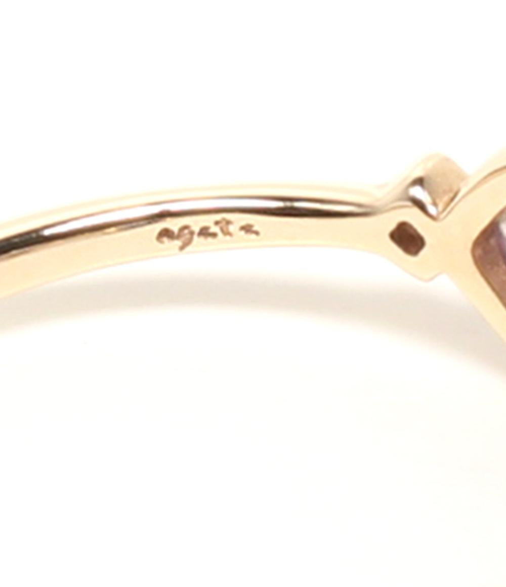 美品 agete リング 指輪 K10 アメジスト カイヤナイト ラブラドライト ダイヤ0.012ct レディース SIZE 11号 アガット
