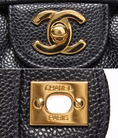 CHANEL チェーンショルダーバッグ マトラッセ キャビアスキン ゴールド金具 ダブルチェーン 6番台 肩掛け レディース シャネル