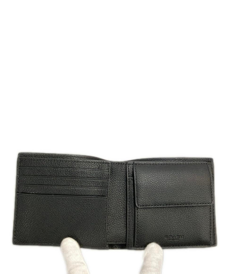 美品 COACH 二つ折り財布 レザー CR378 メンズ コーチ