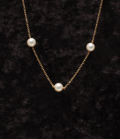 ミキモト 美品 ネックレス K18 パール 6.0-6.5mm ステーション      レディース  (ネックレス) MIKIMOTO