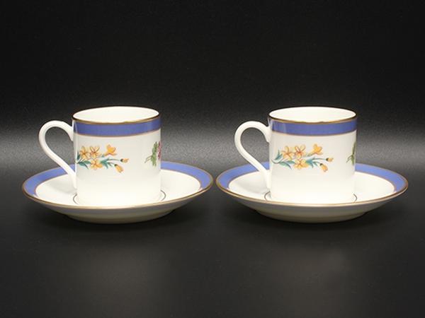 美品 TIFFANY&Co. デミタスカップ＆ソーサー 2客セット ペア 